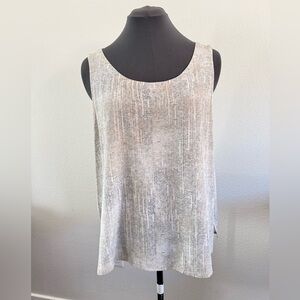 Eileen Fisher 100% Silk Tank Top | XL | Neutral Print